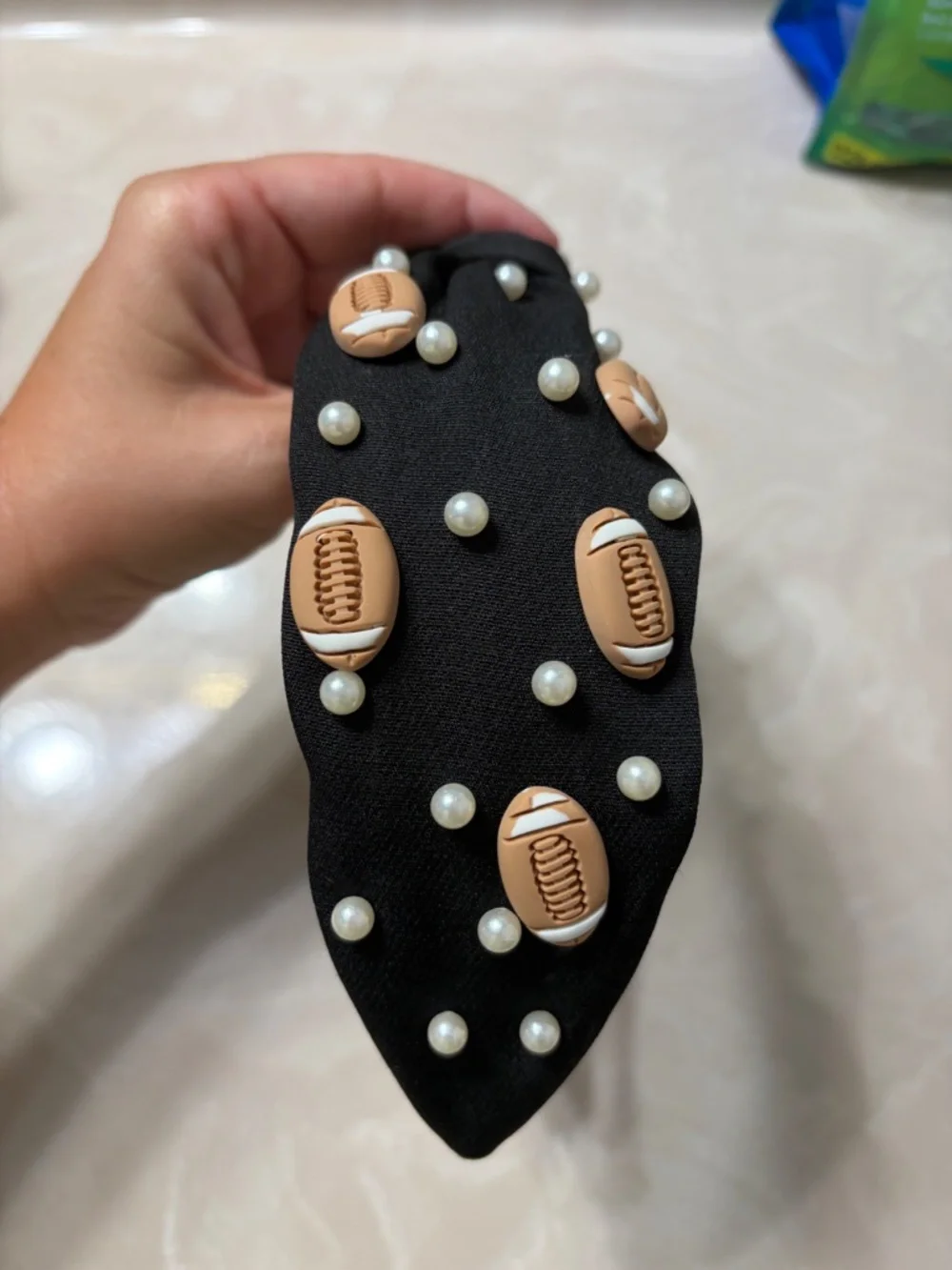 Black football headband